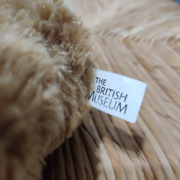 British Museum Teddy Bear Plush UK Flag Columns Embroidered Feet Tan 8" Soft Toy - Picture 6 of 7